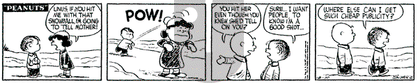 Peanuts on Saturday December 10, 1955 Comic Strip