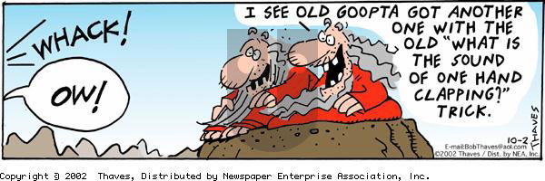 Frank and Ernest on Wednesday October 2, 2002 Comic Strip