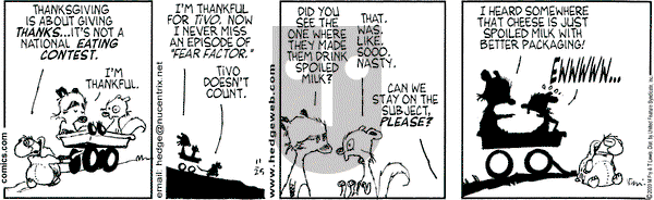 Over the Hedge on Tuesday November 25, 2003 Comic Strip