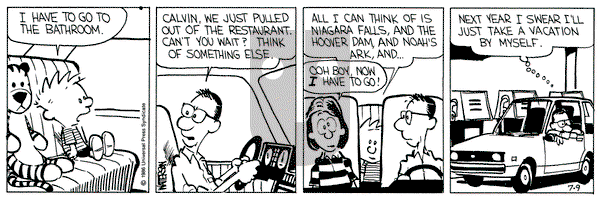 Calvin and Hobbes on Wednesday July 9, 1986 Comic Strip