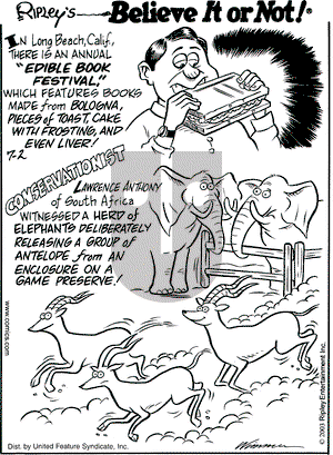 Ripley's Believe It or Not on Wednesday July 2, 2003 Comic Strip