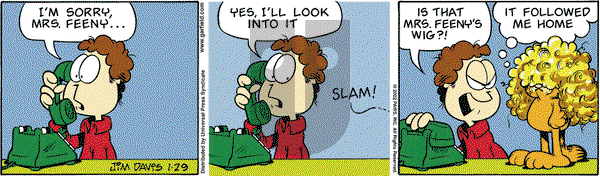 Garfield on Tuesday January 29, 2002 Comic Strip