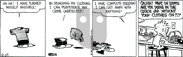 Calvin and Hobbes - Friday August 29, 1986 Comic Strip