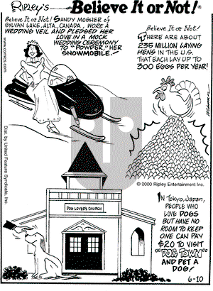 Ripley's Believe It or Not on Saturday January 3, 2004 Comic Strip