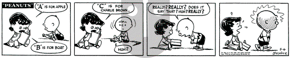 Peanuts on Tuesday May 6, 1952 Comic Strip