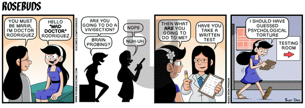 Rosebuds on Friday April 7, 2023 Comic Strip