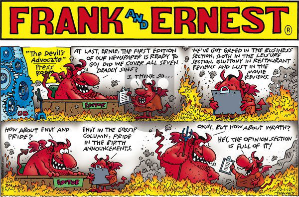 Frank and Ernest on Sunday February 5, 2012 Comic Strip