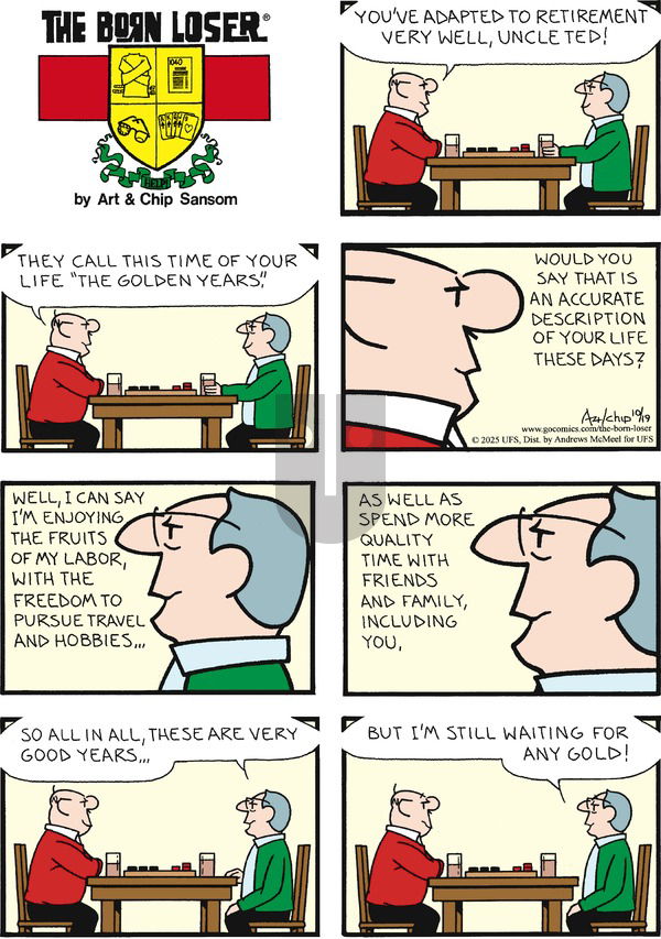 The Born Loser on Sunday October 19, 2025 Comic Strip