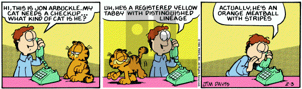 Garfield on Monday February 3, 1986 Comic Strip