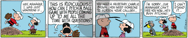 Peanuts on Friday April 6, 2001 Comic Strip