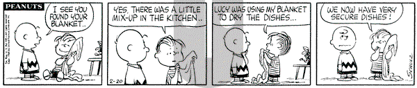 Peanuts on Thursday February 20, 1964 Comic Strip