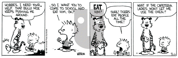 Calvin and Hobbes on Wednesday August 21, 1991 Comic Strip