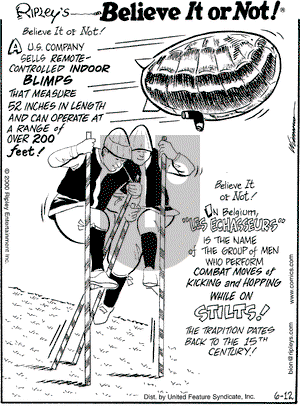 Ripley's Believe It or Not on Monday June 12, 2000 Comic Strip