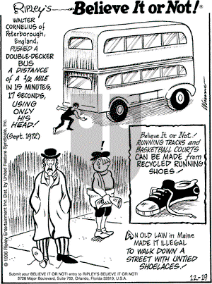Ripley's Believe It or Not on Thursday December 19, 1996 Comic Strip