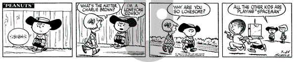 Peanuts on Friday July 24, 1953 Comic Strip