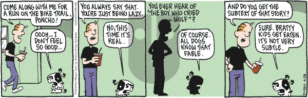 Pooch Cafe on Wednesday April 28, 2004 Comic Strip