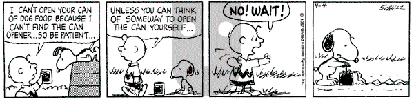 Peanuts on Saturday April 4, 1987 Comic Strip