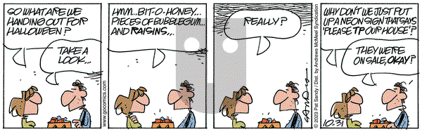 Next Door Neighbors on Friday October 31, 2025 Comic Strip