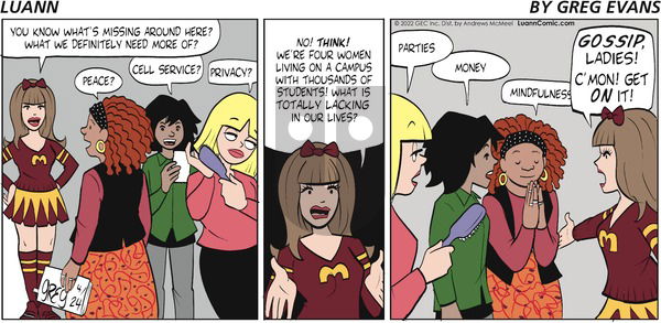 Luann - Sunday April 24, 2022 Comic Strip