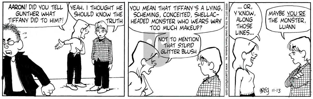 Luann - Wednesday November 13, 2002 Comic Strip