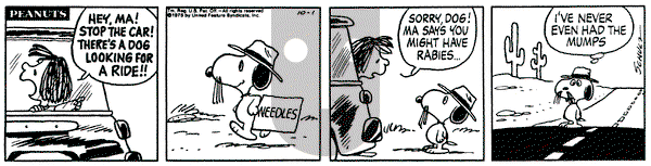 Peanuts on Wednesday October 1, 1975 Comic Strip