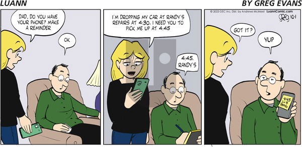 Luann - Sunday October 1, 2023 Comic Strip
