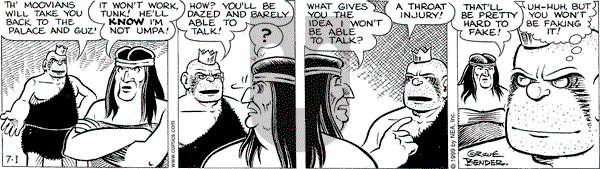 Alley Oop on Thursday July 1, 1999 Comic Strip