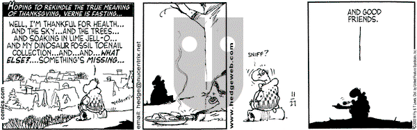 Over the Hedge on Thursday November 27, 2003 Comic Strip