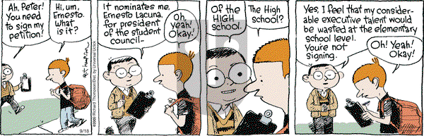 Cul de Sac on Thursday September 18, 2014 Comic Strip