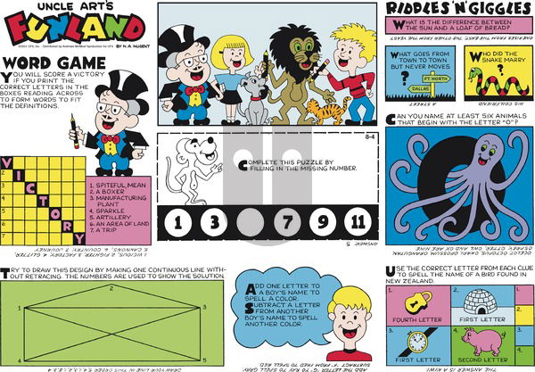 Uncle Art's Funland on Sunday August 4, 2024 Comic Strip