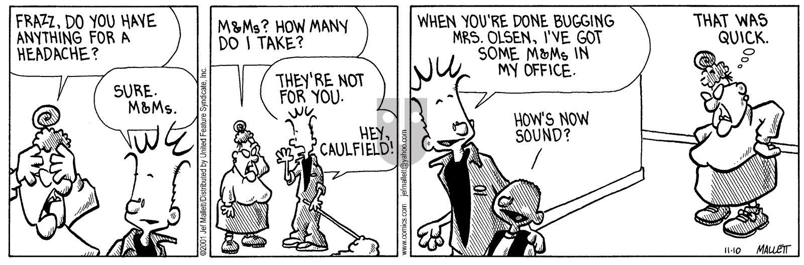 Frazz - Saturday November 10, 2001 Comic Strip