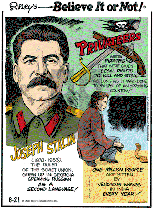 Ripley's Believe It or Not on Tuesday June 21, 2011 Comic Strip