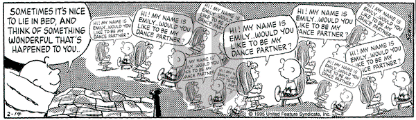 Peanuts on Tuesday February 14, 1995 Comic Strip
