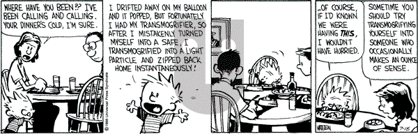 Calvin and Hobbes - Friday July 15, 1988 Comic Strip