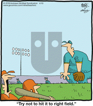 In the Bleachers on Tuesday April 10, 2018 Comic Strip