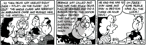 Luann on Friday February 16, 1990 Comic Strip