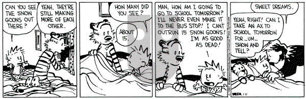 Calvin and Hobbes on Friday January 11, 1991 Comic Strip