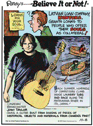 Ripley's Believe It or Not on Thursday October 8, 2009 Comic Strip