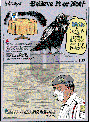 Ripley's Believe It or Not on Saturday January 27, 2018 Comic Strip