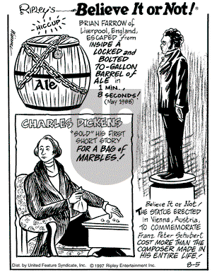 Ripley's Believe It or Not on Wednesday March 4, 1998 Comic Strip