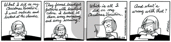 Peanuts on Friday December 28, 1984 Comic Strip