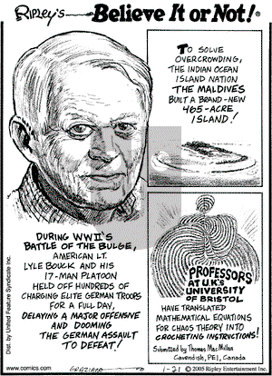 Ripley's Believe It or Not on Friday January 21, 2005 Comic Strip