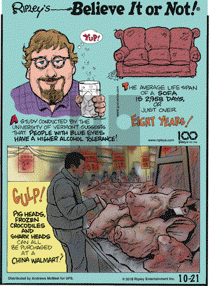 Ripley's Believe It or Not on Monday October 21, 2019 Comic Strip