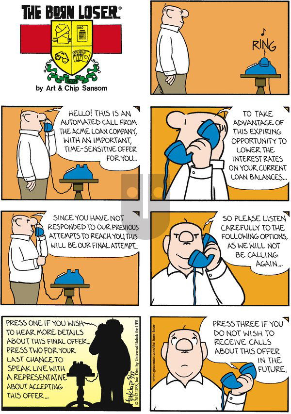 The Born Loser on Sunday May 27, 2012 Comic Strip
