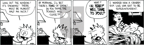 Calvin and Hobbes on Friday December 5, 2014 Comic Strip