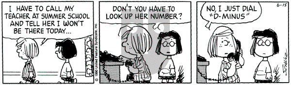 Peanuts on Friday June 15, 1990 Comic Strip