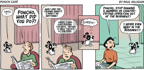 Pooch Cafe on Sunday July 31, 2011 Comic Strip