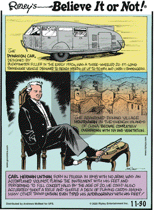 Ripley's Believe It or Not on Monday November 30, 2020 Comic Strip