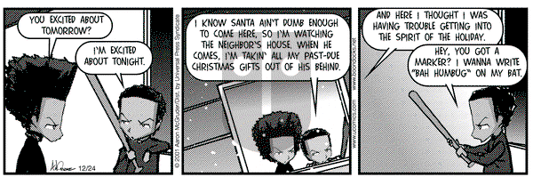 The Boondocks on Monday December 24, 2001 Comic Strip