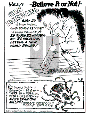 Ripley's Believe It or Not on Saturday July 5, 2003 Comic Strip
